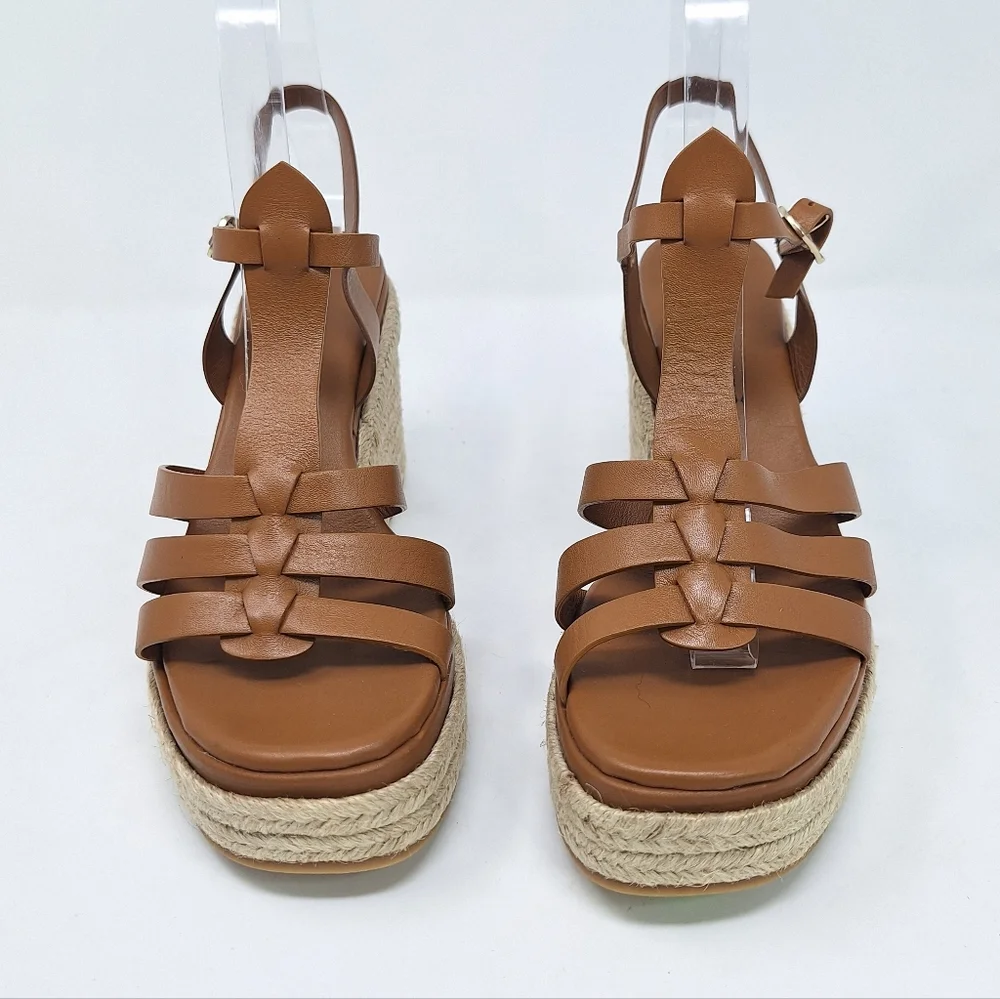 Dee Ocleppo Brown Calco Wedge Sandal Gladiator Espadrille